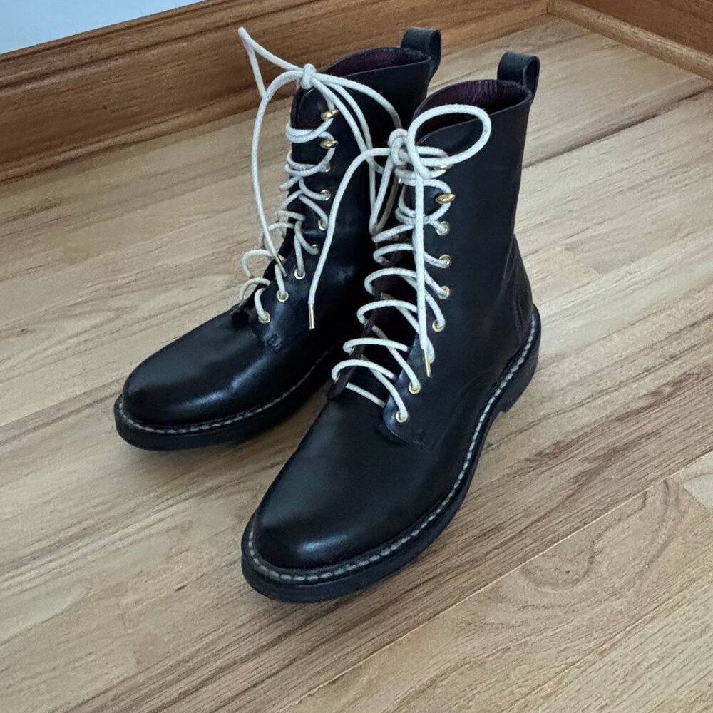 RAG & BONE EMIL Black Combat Boots Women’s Size 38/US 8 - Picture 4 of 8